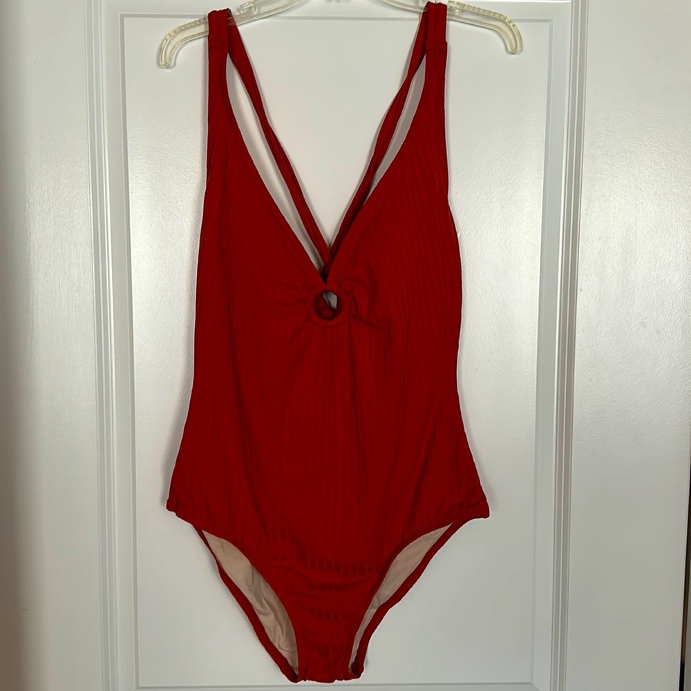 Rust orange one piece swimsuit